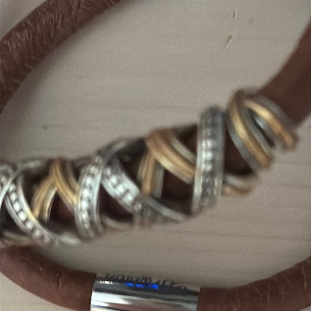 Brighton Brown and Silver Necklace/bracelet with Leather and Beads - Picture 8 of 10